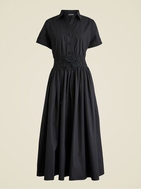 J. Crew Elena shirt-dress in cotton poplin in Black size 6. New with tag
